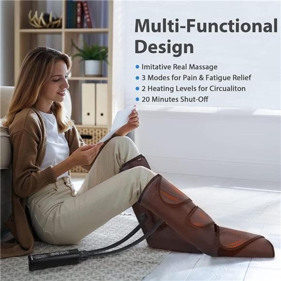Heated Leg Massager for Circulation and Pain Relief - Air Compression Massage - Picture 2 of 7